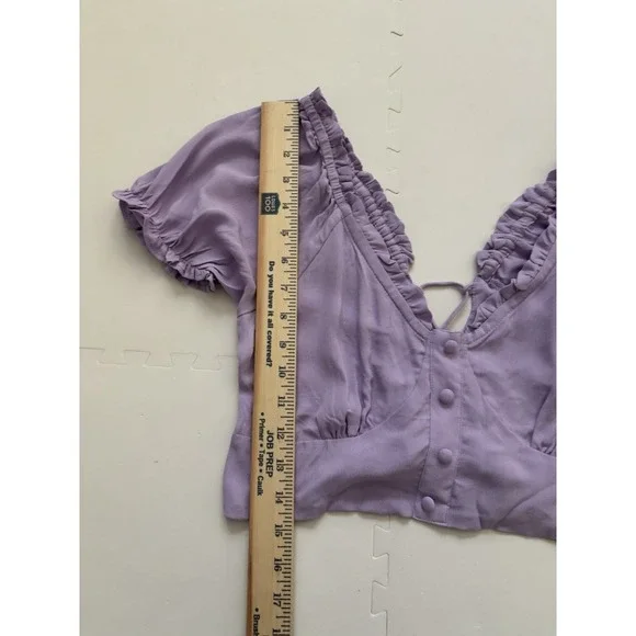 NWT COTTON ON Milkmaid Coquette Boho Top Blouse Festival Tie Back - Size S Lilac - Picture 8 of 8